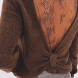 MURIEL BROWN LACE PULLOVER