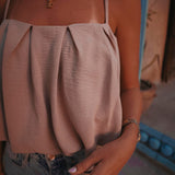 NEZRA BEIGE CROPPED TOP