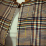 FAEDRA BROWN CHECKERED SLEEVELESS ZIP JACKET