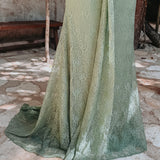 LUNESSA KHAKI LACE OFF SHOULDER DRESS