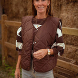 ELVINA BROWN SLEEVELESS JACKET