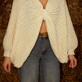 BUTTERFLY ECRU KNIT SWEATER