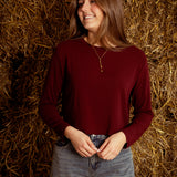 KYLIE BORDEAUX LONGSLEEVE SHIRT