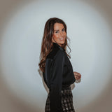 NIGHTFALL BLACK SATIN BLOUSE