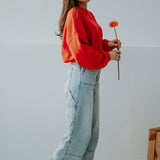 AZALEA CORAL RED SWEATER