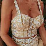 BRONCE YELLOW CROPPED TOP