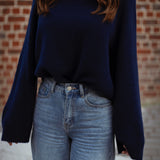 MACKENZIE DARK BLUE KNIT SWEATER