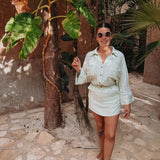 ANDALE MINT STRIPED BLOUSE