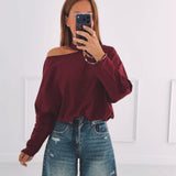 SAAR BORDEAUX CUT-OUT SWEATER