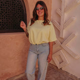 SOLSTICE LIGHT YELLOW CROPPED T-SHIRT