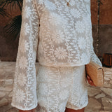 FERNANDA ECRU CROCHET BLOUSE