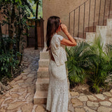 SALVACION ECRU LACE TWO-PIECE SET