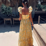 ESMANUR YELLOW FLOWER DRESS