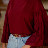DIXIE BORDEAUX BLOUSE