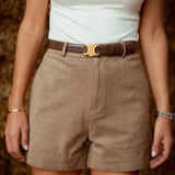 MORGAN TAUPE SUEDE SHORT