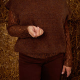 PRE-ORDER KEIRA BROWN LACE PULL