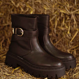 WESTON BROWN LEATHER BELT BOOTS