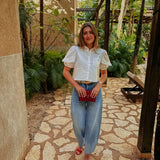 GERONA WHITE OPEN BACK BLOUSE