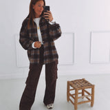 DAGMAR BROWN CHECKERED BLOUSE