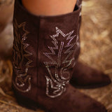 YEE-HAW BROWN DIAMOND COWBOY BOOTS