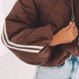 NOELIE BROWN PUFFER ZIP JACKET