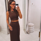 LEEN BROWN TWO-PIECE SET