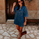 VIVA LA SUMMER BLUE DENIM DRESS