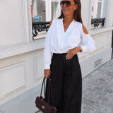 MERLENE BLACK LEATHER BALLOON PANTS