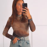 CARINA BROWN LONGSLEEVE SHIRT