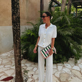 PLAYA DEL CARMEN ECRU CROCHET BLOUSE