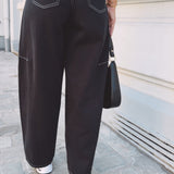 BLACK BARREL JEANS 9227-2