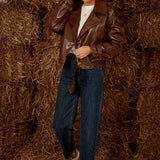 SELWYN BROWN SHINY LEATHER JACKET