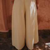 SIHAM LIGHT YELLOW WIDE LEG PANTS