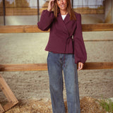 DELLA-RAE BORDEAUX WRAP BLAZER