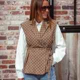 HAISLEY TAUPE SLEEVELESS BLAZER