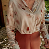 VERANIEGO BEIGE FLOWER BLOUSE