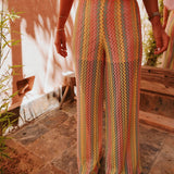 LAAYOUNE MULTICOLOR PASTEL CROCHET PANTS