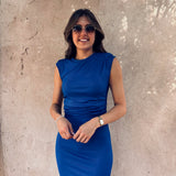 ERA COBALT BLUE RIBBED DRESS