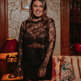 FA LA LA LACE BROWN BLOUSE