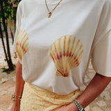 CONCHITA WAVES WHITE SHELL T-SHIRT