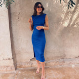 ERA COBALT BLUE RIBBED DRESS