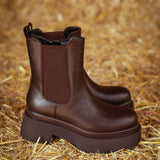 SOPHIA BROWN LEATHER BOOTS