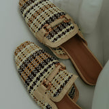 BEIGE RAFFIA LOAFERS