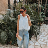 CELESTUN ECRU FRINGE TOP