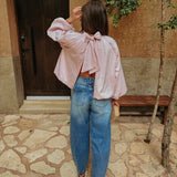 PARADISE OLD PINK OPEN BACK BLOUSE