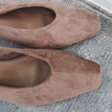 TAUPE SUEDE SLINGBACKS HEELS