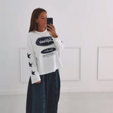 CALIFORNIA HUSTLERS DARK BLUE/WHITE LONGSLEEVE SHIRT