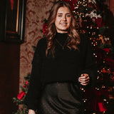 WINTER VIBES BLACK SWEATER