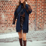 COSY SEASON DARK BLUE SCARF