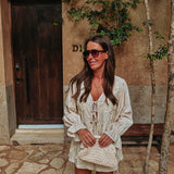 BRONZAL BEIGE LINEN TWO-PIECE SET
